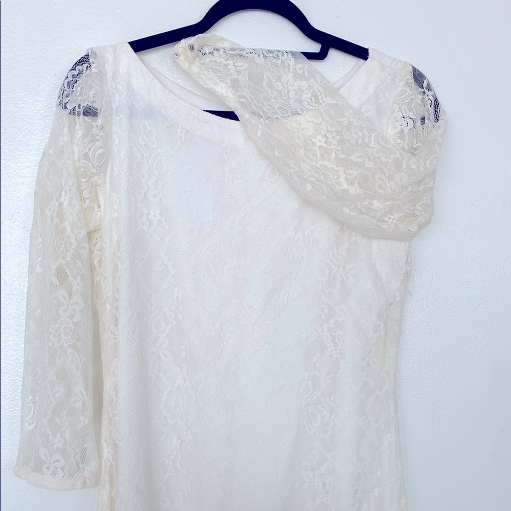 Elegant Lace maxi kameez wedding gown dress NWOT